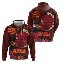 American Samoa Manulele Tausala Nu'uuli Hoodie Tatau Art Pattern with Tropical Plants
