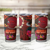 American Samoa Manulele Tausala Nu'uuli Tumbler Cup Tatau Art Pattern with Tropical Plants LT03 - Polynesian Pride