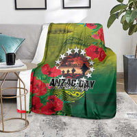 Cook Islands ANDAC Day Blanket Honor and Remember Soliders-Forever in My Thoughts Grunge Style