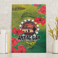 Cook Islands ANDAC Day Canvas Wall Art Honor and Remember Soliders-Forever in My Thoughts Grunge Style