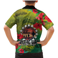 Cook Islands ANDAC Day Family Matching Mermaid Dress and Hawaiian Shirt Honor and Remember Soliders-Forever in My Thoughts Grunge Style