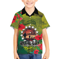 Cook Islands ANDAC Day Family Matching Summer Maxi Dress and Hawaiian Shirt Honor and Remember Soliders-Forever in My Thoughts Grunge Style