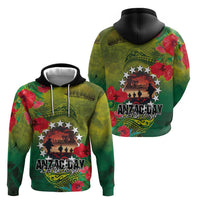 Cook Islands ANDAC Day Hoodie Honor and Remember Soliders-Forever in My Thoughts Grunge Style