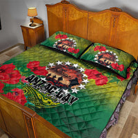 Cook Islands ANDAC Day Quilt Bed Set Honor and Remember Soliders-Forever in My Thoughts Grunge Style