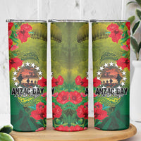 Cook Islands ANDAC Day Skinny Tumbler Honor and Remember Soliders-Forever in My Thoughts Grunge Style LT03 - Polynesian Pride