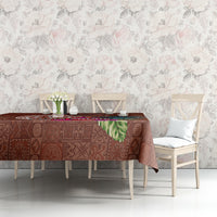 Chamorro Biba Guam Tablecloth Latte Stone Tribal and Hibiscus Flower Tapa Pattern