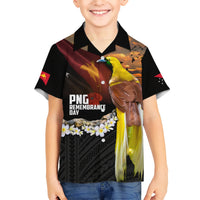 Papua New Guinea Remembrance Day Hawaiian Shirt Bird of Paradise Plumeria Flower and Polynesian Pattern
