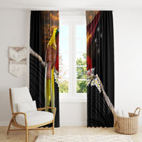 Papua New Guinea Remembrance Day Window Curtain Bird of Paradise Plumeria Flower and Polynesian Pattern LT03 - Polynesian Pride