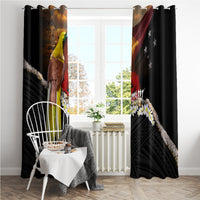 Papua New Guinea Remembrance Day Window Curtain Bird of Paradise Plumeria Flower and Polynesian Pattern LT03 - Polynesian Pride