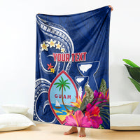 Personalised Guam Liberation Blanket Latte Stone and Guahan Seal Jungle Flower