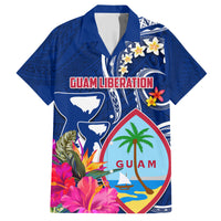 Guam Liberation Family Matching Short Sleeve Bodycon Dress and Hawaiian Shirt Latte Stone and Guahan Seal Jungle Flower