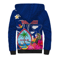 Personalised Guam Liberation Sherpa Hoodie Latte Stone and Guahan Seal Jungle Flower LT03 - Polynesian Pride