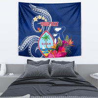 Personalised Guam Liberation Tapestry Latte Stone and Guahan Seal Jungle Flower