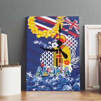 Hawaii King Kamehameha Day Canvas Wall Art Lei Sea Waves Polynesian Tapa Pattern LT03 - Polynesian Pride