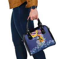 Hawaii King Kamehameha Day Shoulder Handbag Lei Sea Waves Polynesian Tapa Pattern LT03 - Polynesian Pride