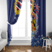 Hawaii King Kamehameha Day Window Curtain Lei Sea Waves Polynesian Tapa Pattern LT03 - Polynesian Pride