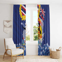 Hawaii King Kamehameha Day Window Curtain Lei Sea Waves Polynesian Tapa Pattern LT03 - Polynesian Pride