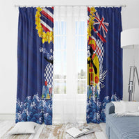 Hawaii King Kamehameha Day Window Curtain Lei Sea Waves Polynesian Tapa Pattern LT03 - Polynesian Pride