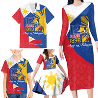 Philippines Independence Day Family Matching Long Sleeve Bodycon Dress and Hawaiian Shirt Araw ng Kalayaan Polynesian Sun and YAKAN Pattern LT03 - Polynesian Pride