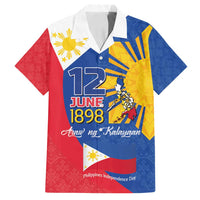 Philippines Independence Day Family Matching Off Shoulder Maxi Dress and Hawaiian Shirt Araw ng Kalayaan Polynesian Sun and YAKAN Pattern