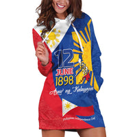 Philippines Independence Day Hoodie Dress Araw ng Kalayaan Polynesian Sun and YAKAN Pattern LT03 Blue - Polynesian Pride