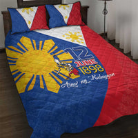 Philippines Independence Day Quilt Bed Set Araw ng Kalayaan Polynesian Sun and YAKAN Pattern LT03 Blue - Polynesian Pride