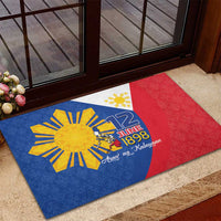 Philippines Independence Day Rubber Doormat Araw ng Kalayaan Polynesian Sun and YAKAN Pattern LT03 - Polynesian Pride