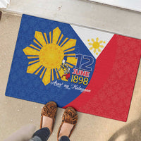 Philippines Independence Day Rubber Doormat Araw ng Kalayaan Polynesian Sun and YAKAN Pattern LT03 - Polynesian Pride