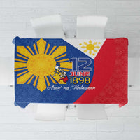 Philippines Independence Day Tablecloth Araw ng Kalayaan Polynesian Sun and YAKAN Pattern LT03 Blue - Polynesian Pride