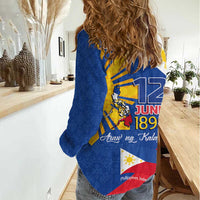 Philippines Independence Day Women Casual Shirt Araw ng Kalayaan Polynesian Sun and YAKAN Pattern LT03 - Polynesian Pride