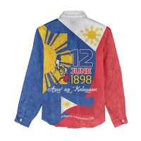 Philippines Independence Day Women Casual Shirt Araw ng Kalayaan Polynesian Sun and YAKAN Pattern LT03 - Polynesian Pride