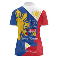Philippines Independence Day Women Polo Shirt Araw ng Kalayaan Polynesian Sun and YAKAN Pattern LT03 - Polynesian Pride