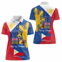 Philippines Independence Day Women Polo Shirt Araw ng Kalayaan Polynesian Sun and YAKAN Pattern LT03 - Polynesian Pride