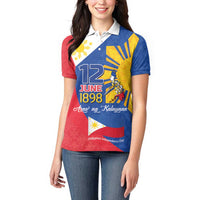 Philippines Independence Day Women Polo Shirt Araw ng Kalayaan Polynesian Sun and YAKAN Pattern LT03 - Polynesian Pride