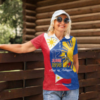 Philippines Independence Day Women Polo Shirt Araw ng Kalayaan Polynesian Sun and YAKAN Pattern LT03 - Polynesian Pride