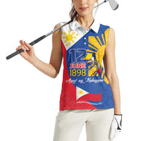 Philippines Independence Day Women Sleeveless Polo Shirt Araw ng Kalayaan Polynesian Sun and YAKAN Pattern LT03 - Polynesian Pride