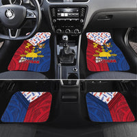 Philippines Independence Day 126th Anniversary Car Mats Polynesian Pattern National Flag Style LT03 Set 4pcs Red - Polynesian Pride