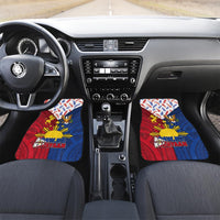 Philippines Independence Day 126th Anniversary Car Mats Polynesian Pattern National Flag Style LT03 Set 2pcs - Front Red - Polynesian Pride