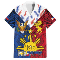 Philippines Independence Day 126th Anniversary Family Matching Off The Shoulder Long Sleeve Dress and Hawaiian Shirt Polynesian Pattern National Flag Style
