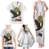 Philippines Eagle Week Family Matching Tank Maxi Dress and Hawaiian Shirt Polynesian Pattern Barong Style