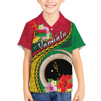 Vanuatu Tribal Boar Tusk Hawaiian Shirt Tropical Plants with Namele and Melanesian Pattern