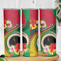 Vanuatu Tribal Boar Tusk Skinny Tumbler Tropical Plants with Namele and Melanesian Pattern LT03 - Polynesian Pride
