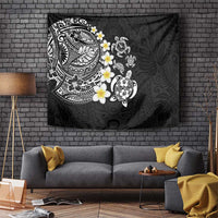Hawaiian Plumeria Turtles Tapestry Polynesian Art Tattoo