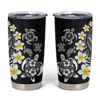 Hawaiian Plumeria Turtles Tumbler Cup Polynesian Art Tattoo