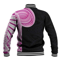 Samoan Art Tattoo Polynesian Pattern Baseball Jacket Pink Out Color