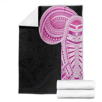Samoan Art Tattoo Polynesian Pattern Blanket Pink Out Color