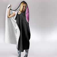 Samoan Art Tattoo Polynesian Pattern Hooded Blanket Pink Out Color