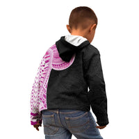 Samoan Art Tattoo Polynesian Pattern Kid Hoodie Pink Out Color