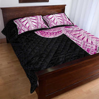 Samoan Art Tattoo Polynesian Pattern Quilt Bed Set Pink Out Color
