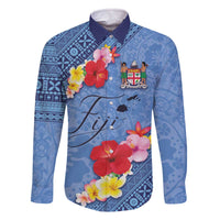 Bula Fiji Hibiscus and Plumeria Flowers Family Matching Off Shoulder Short Dress and Hawaiian Shirt Tapa Tattoo Polynesian Pattern